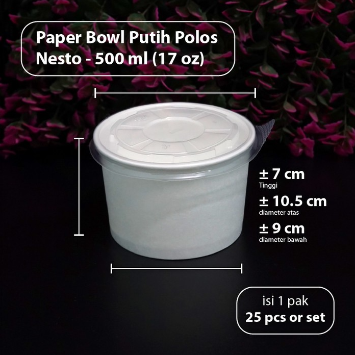 NESTO Paper Bowl 17oz 500ml D105 T7