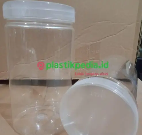 KS Toples Cylinder 1000ml 50g + Tutup Jar Natural  