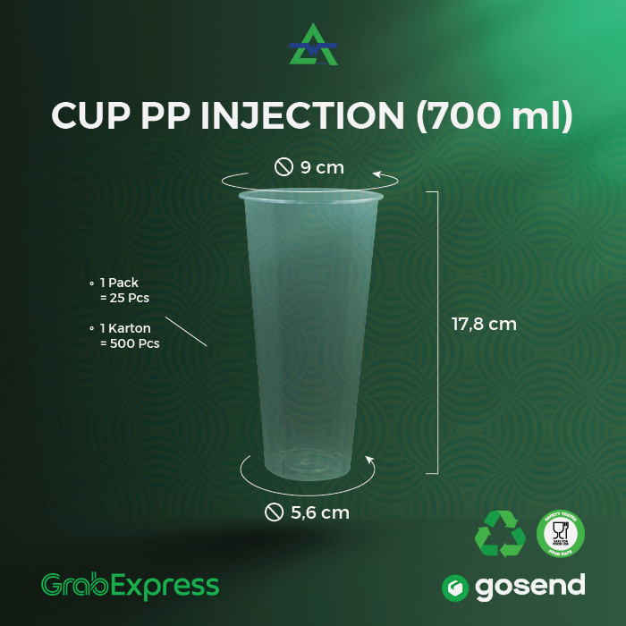 WAL PP Inject Cup 24oz 700ml Natural