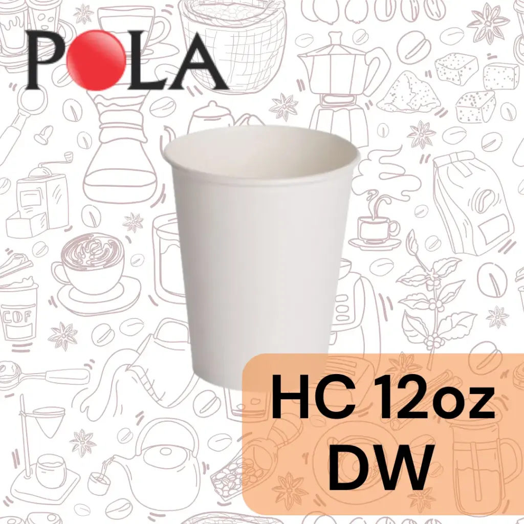 POLA Paper Hot Cup Double Wall 12oz 360ml Putih