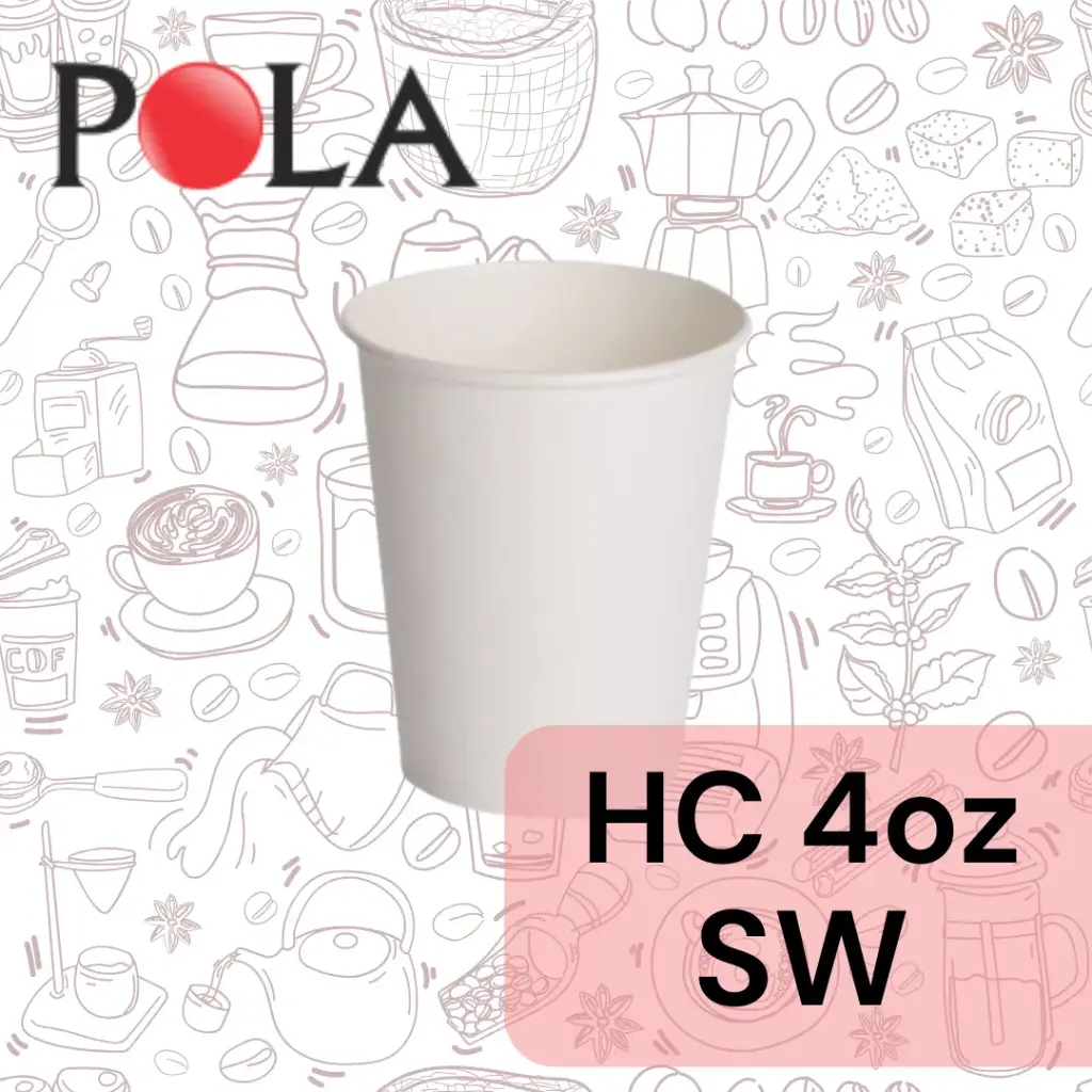 POLA Paper Hot Cup Single Wall 4oz 120ml Putih