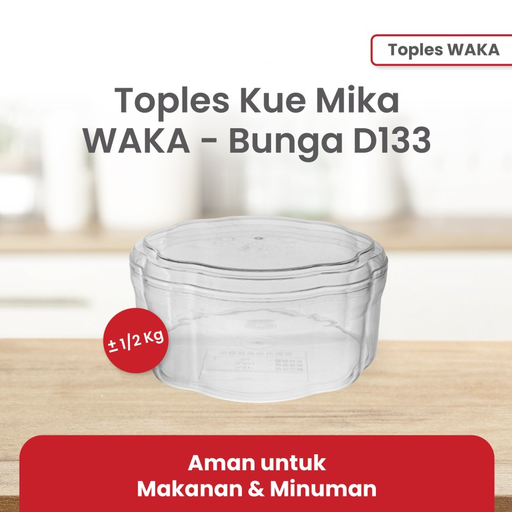 [DPP.WD133] WAKA Toples Kue Mika D133 1/2kg Bunga