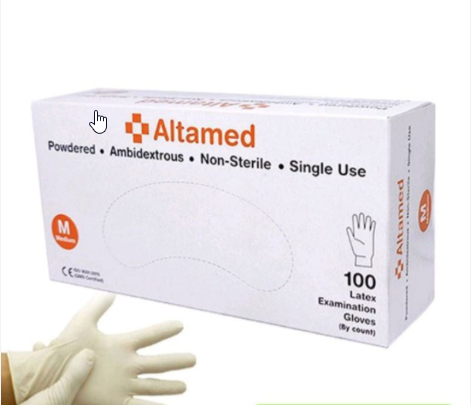 [PSG.STMP] Altamed Sarung Tangan M Latex Putih Pak(50)