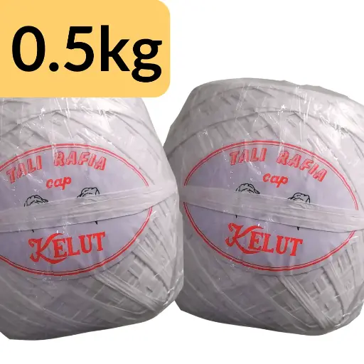 [SPUT.R05P] KELUT Rafia Putih 0.5kg