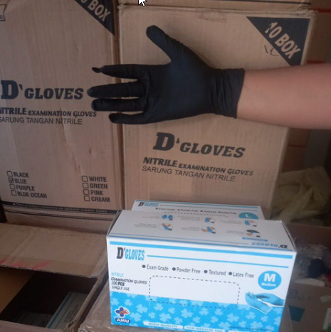 [PSG.STXLH] D Glove Sarung Tangan XL Nitrile Hitam Pak(50)