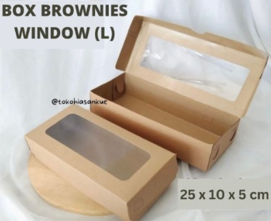 [LUD.25105] LUD Dus Brownies 310gr 25x10x5  Window Kraft  