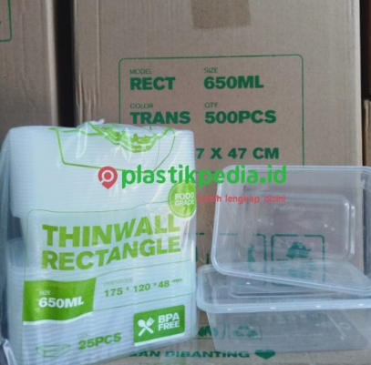 [LJP.T650] WIGO Thinwall Rectangle 650ml