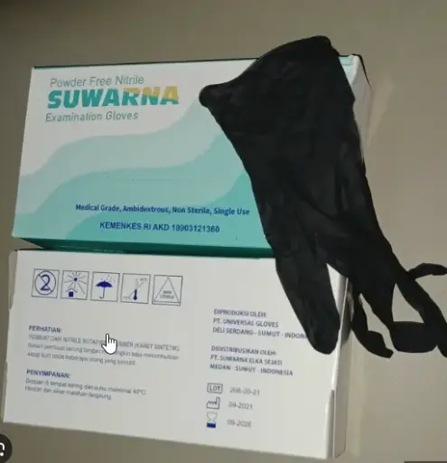 [PSG.SMNH] Suwarna Sarung Tangan M Nitrile Hitam Pak(50)