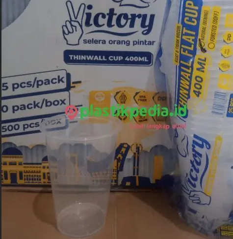 [LJY.400] Victory PP Inject Cup 14oz 400ml Natural 