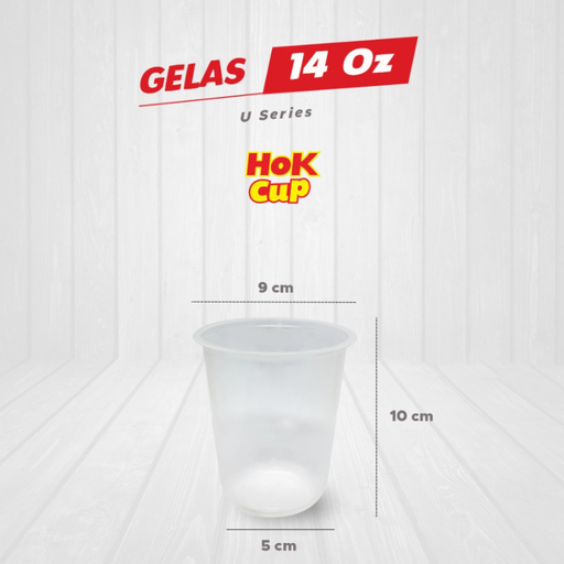 [MTP.U14] HOK PP Cup U 14oz 420ml D90 Natural