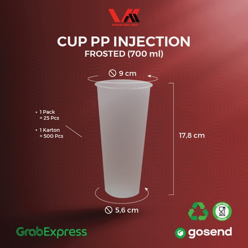 [WAL.24F] WAL PP Inject Cup 24oz 700ml Frosted