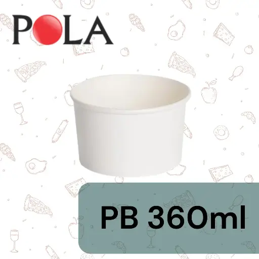 [PPJ.PB12P] POLA Paper Bowl 12oz 360ml Putih