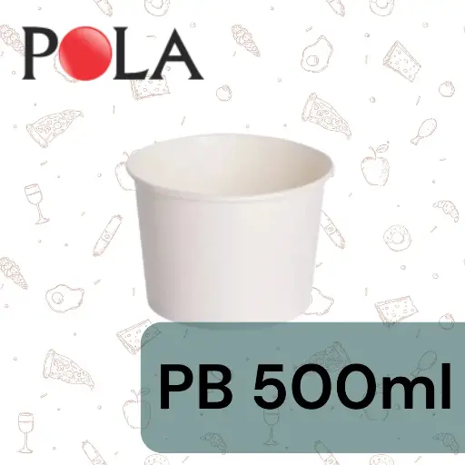 [PPJ.PB17P] POLA Paper Bowl 17oz 500ml Putih