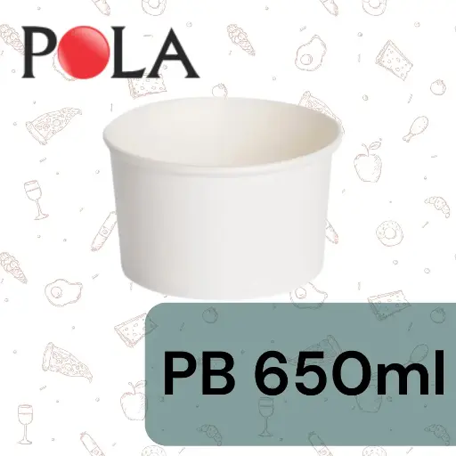 [PPJ.PB22P] POLA Paper Bowl 22oz 650ml Putih