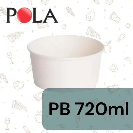 [PPJ.PB24P] POLA Paper Bowl 24oz 720ml Putih