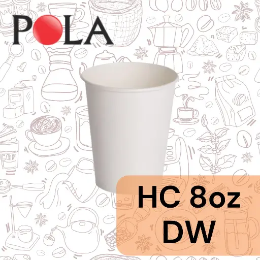 [PPJ.HCDW8] POLA Paper Hot Cup Double Wall 8oz 240ml Putih