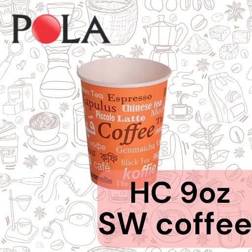 [PPJ.HCSW9P] POLA Paper Hot Cup Single Wall 9oz 270ml Print Coffee