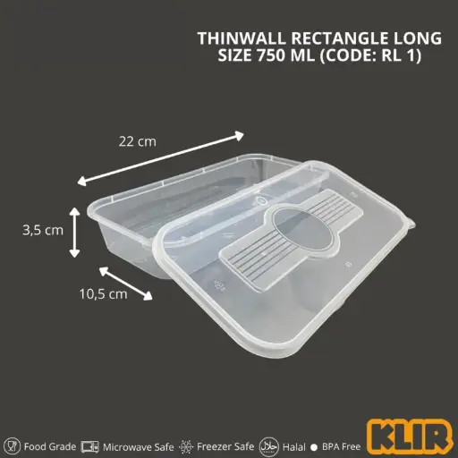 [BTG.RC750] KLIR Thinwall Rectangle Long 750ml