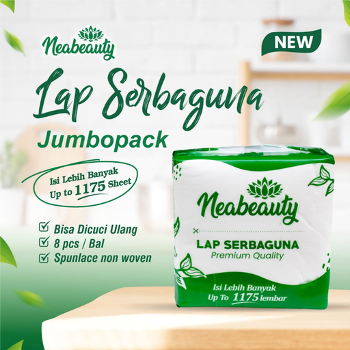 [8991004028454] NEABEAUTY Jumbo Hijau Lap Serbaguna 850g Pak(1175)